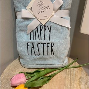 Rae Dunn Blue HAPPY EASTER Hand Towels